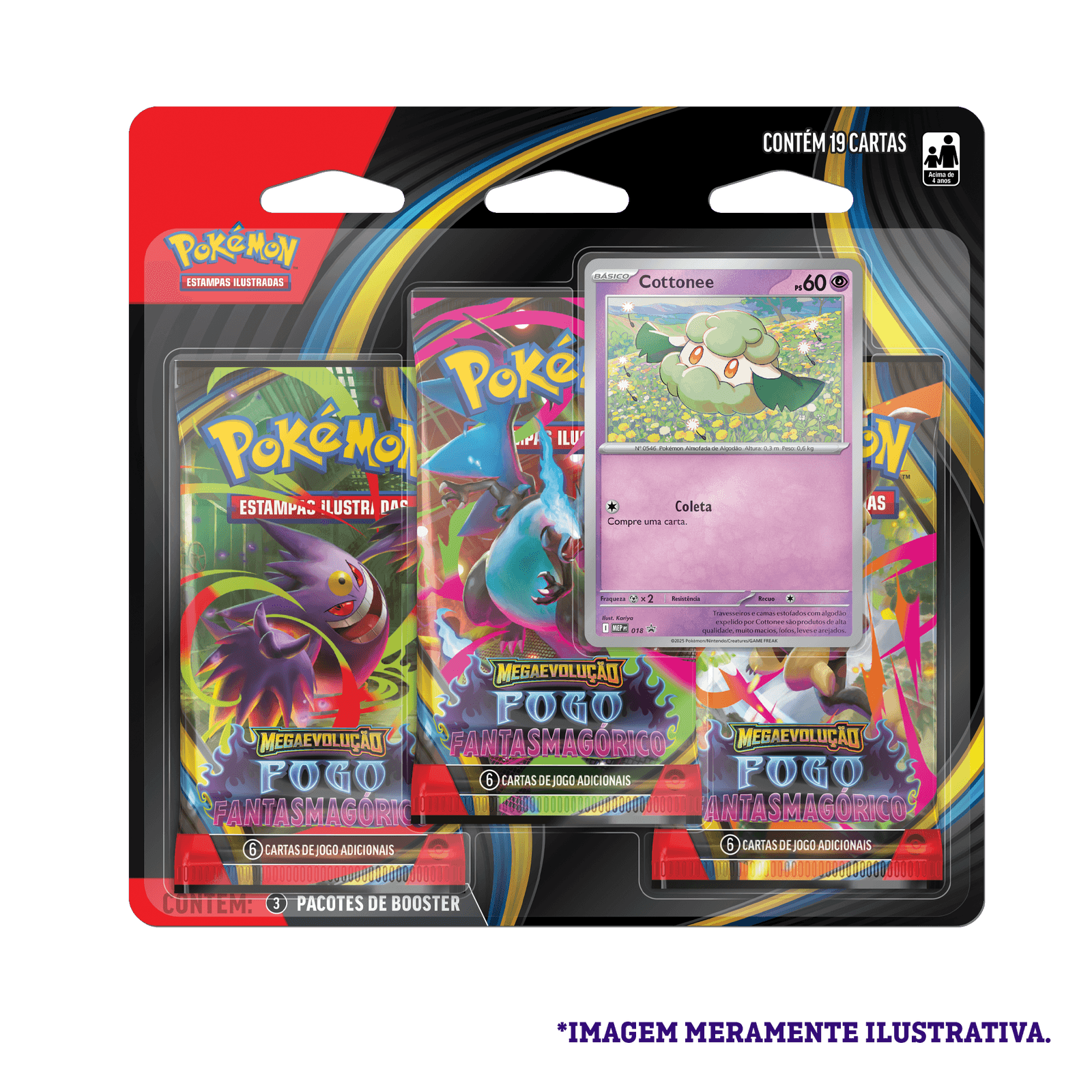 Blister Triplo Pokémon ME02 fogo Fantasmagórico
