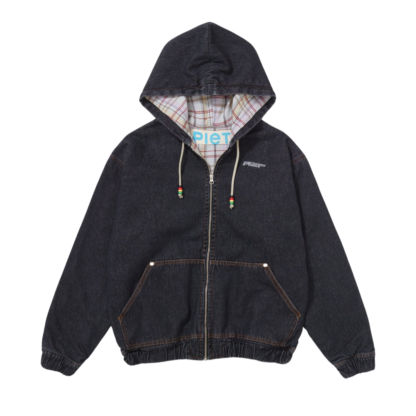 Jaqueta Piet Black Denim Hooded