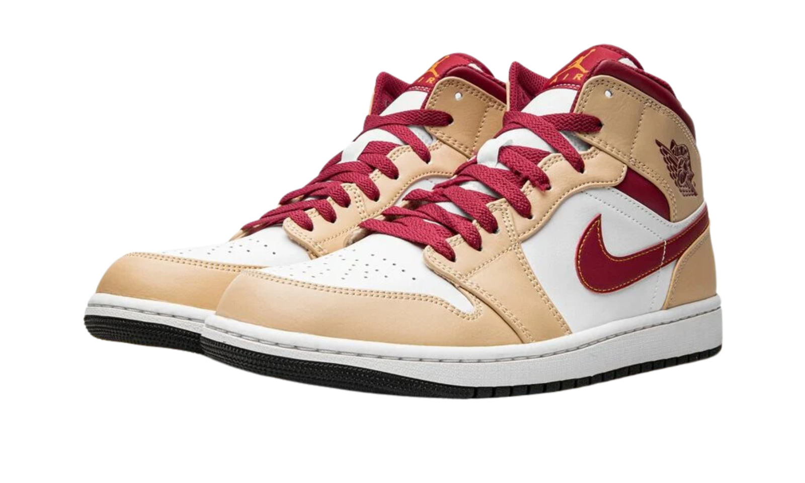 Jordan 1 Mid Light Curry Cardinal