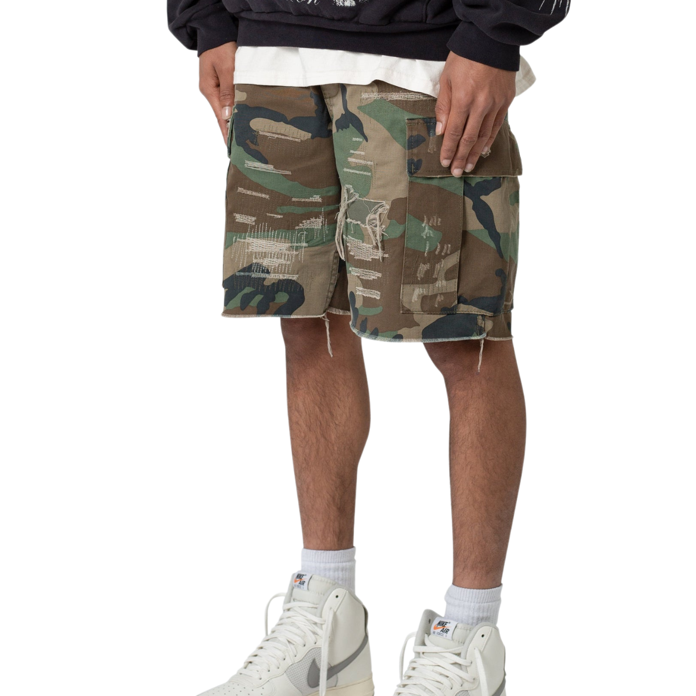 Shorts MNML Distressed Cargo Camo