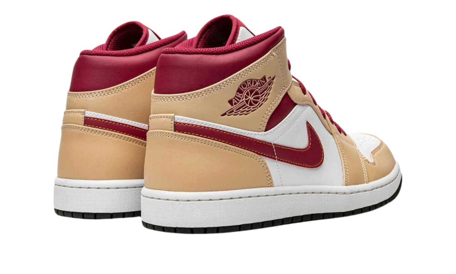 Jordan 1 Mid Light Curry Cardinal