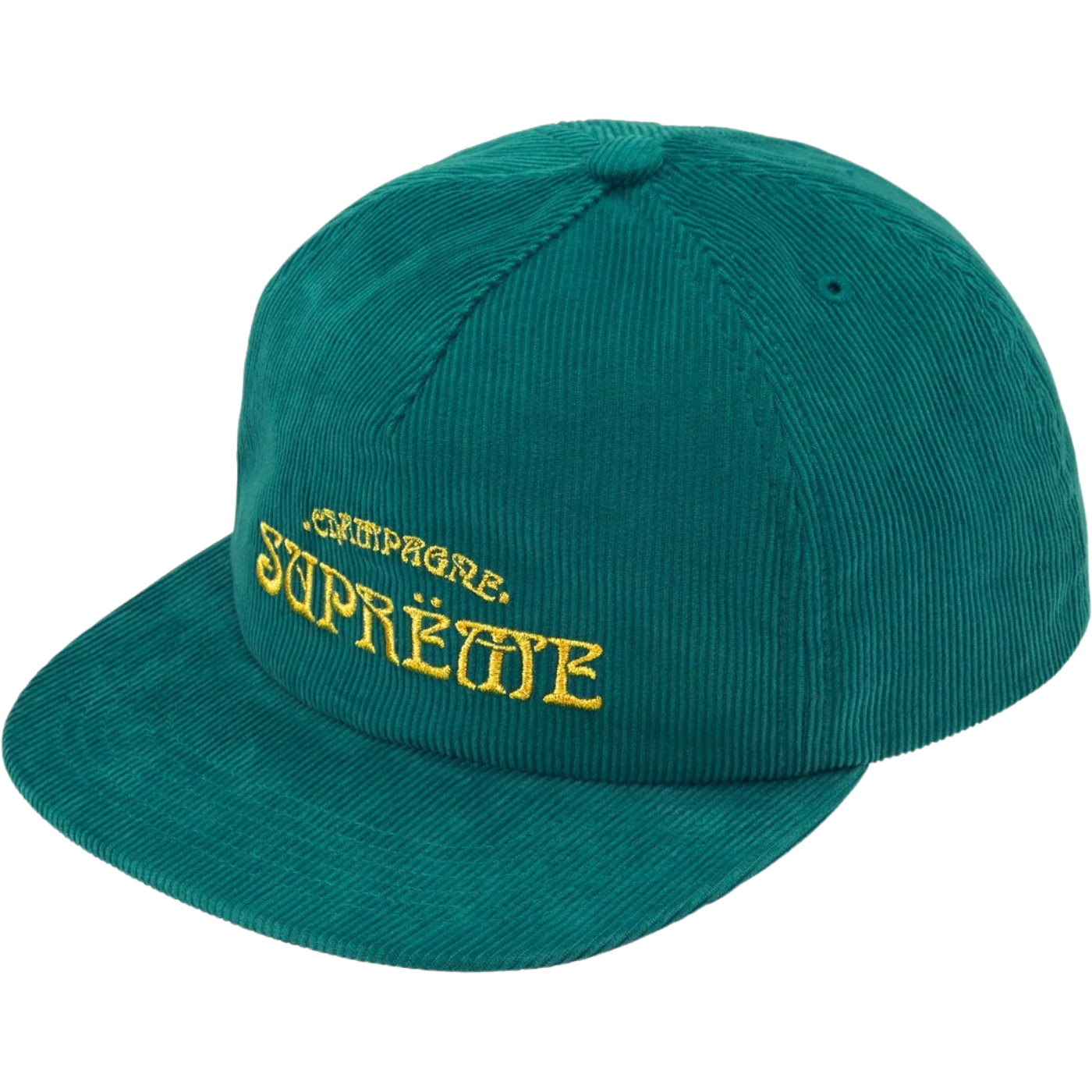 Boné Supreme Champagne Corduroy 5-Panel Verde