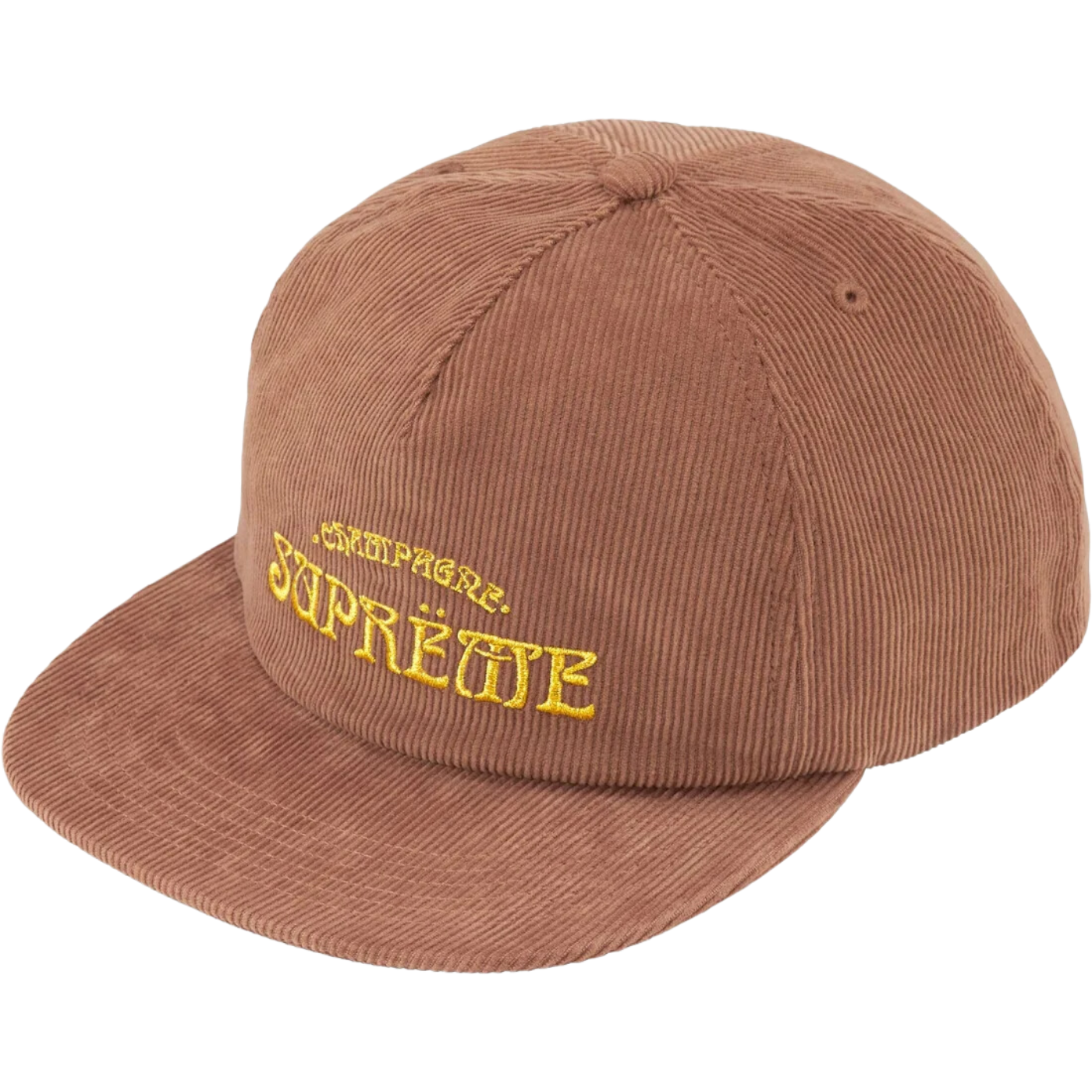 Boné Supreme Champagne Corduroy 5-Panel Marrom