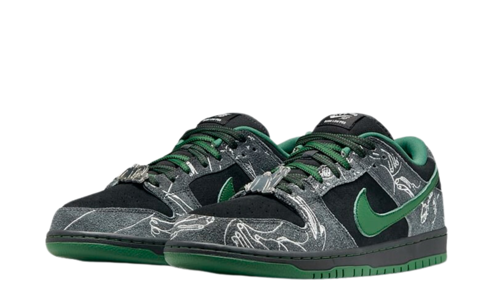 Dunk Low SB Pro x There Anthracite and Gorge Green