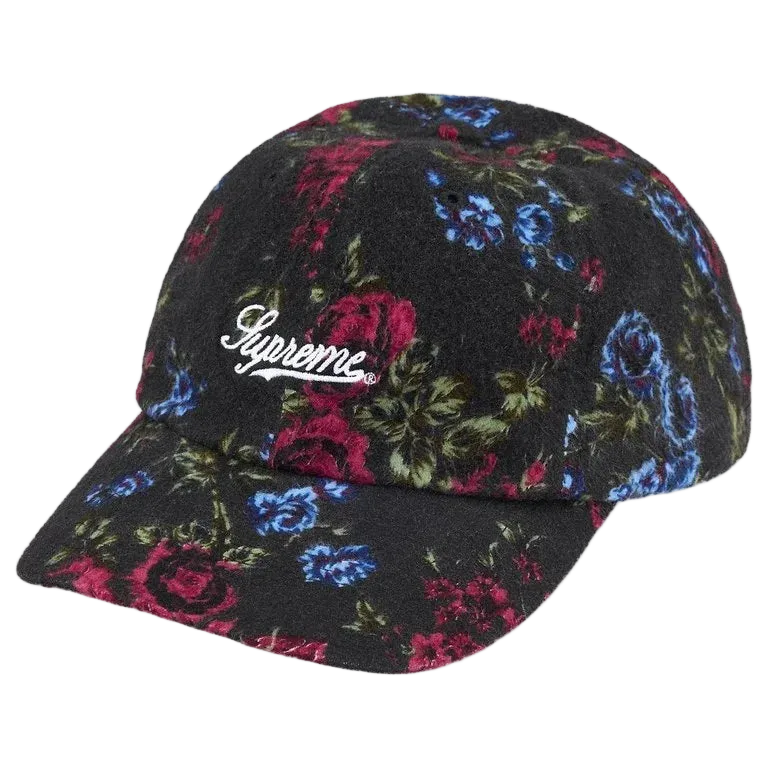 Boné Supreme Floral 6-Panel Preto