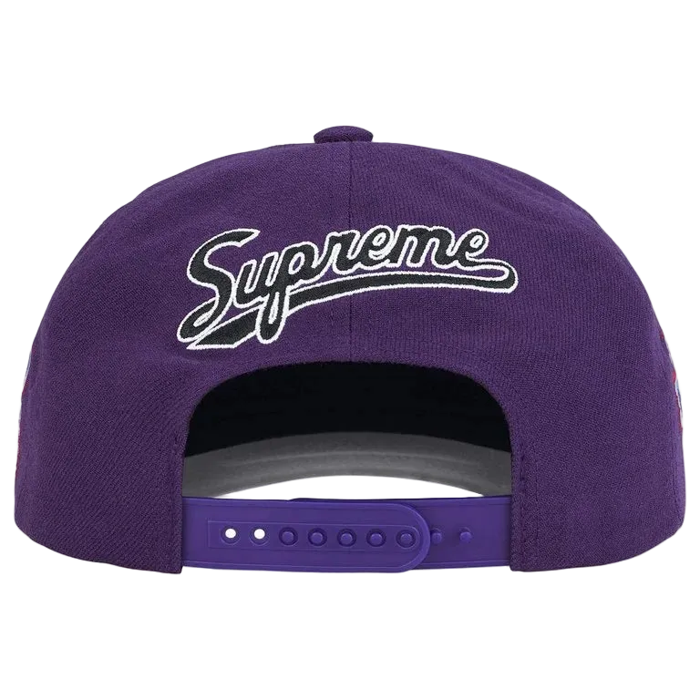 Boné Supreme World Famous S Logo Roxo