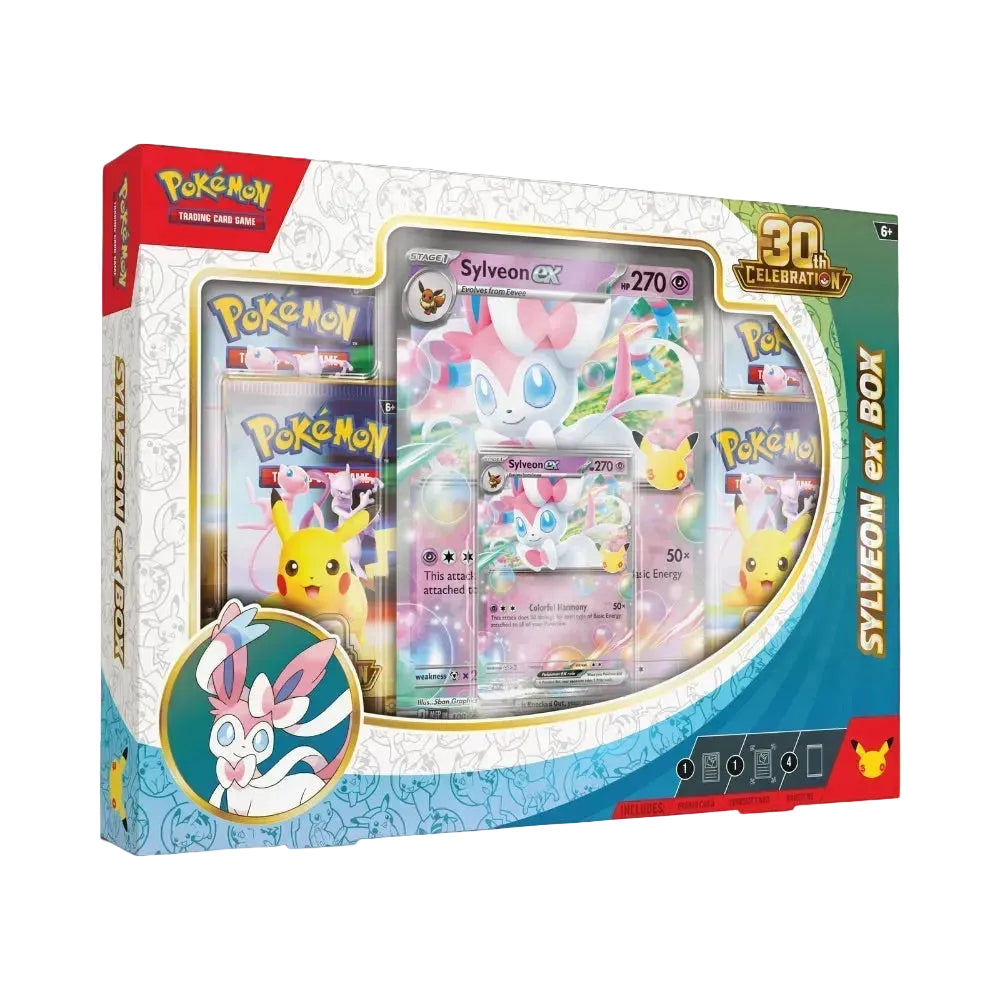 Box Coleção Celebração de 30 Anos (Sylveon ex) Pokémon TCG Inglês